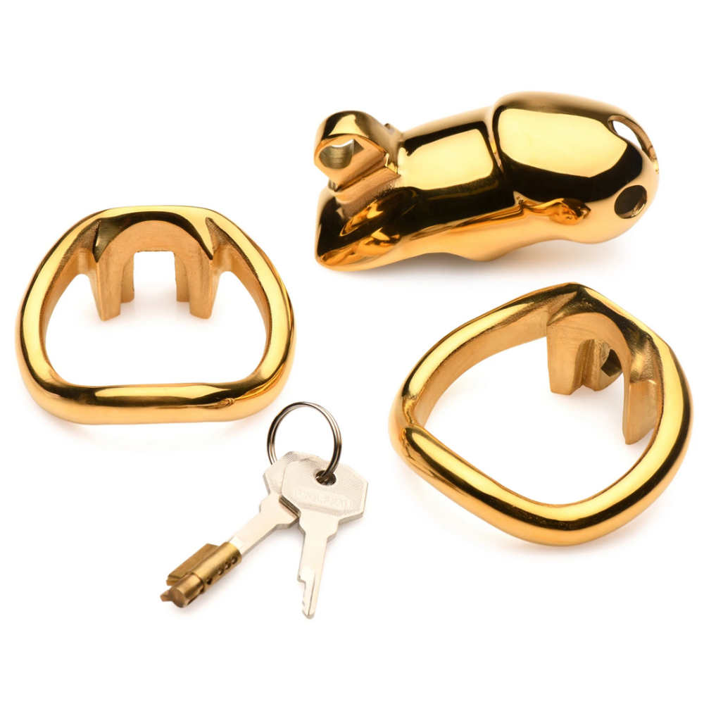 Cage de chasteté Midas Locking - Plaqué or 18 carats - Or