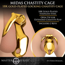 Cage de chasteté Midas Locking - Plaqué or 18 carats - Or