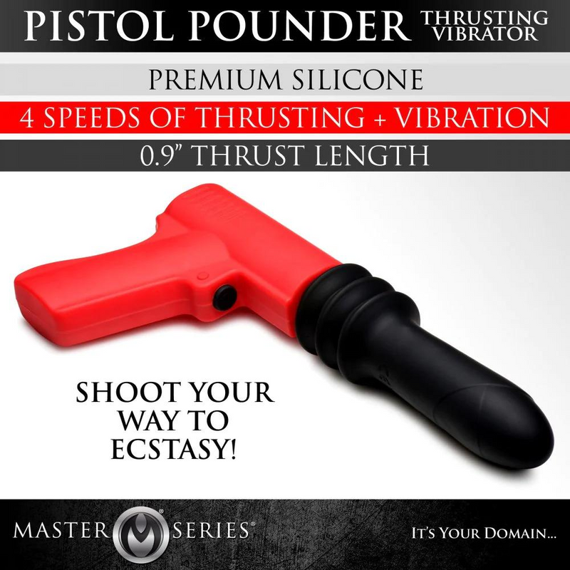 Thrusting Pistola Vibrator - Red