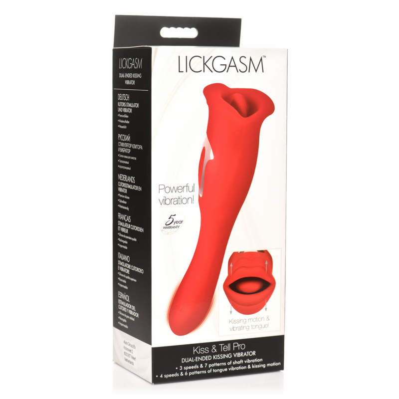 Kiss and Tell Pro - Dual-Ended Kissing Vibrator - Red