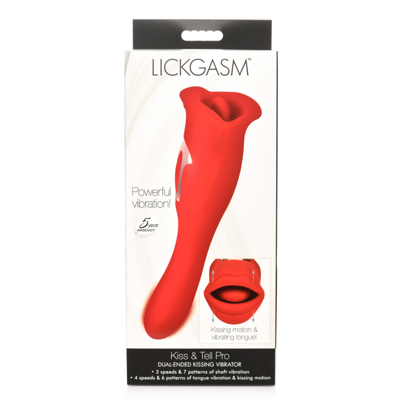 Kiss and Tell Pro - Dual-Ended Kissing Vibrator - Red