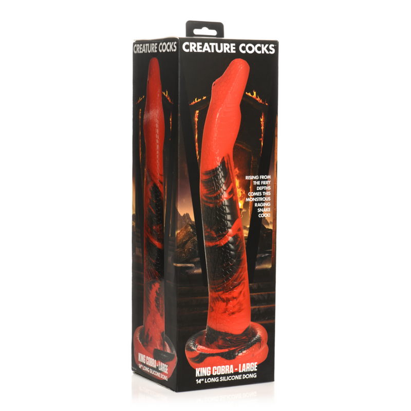 King Cobra - Silicone Dildo - 14 / 36 cm - Red/Black