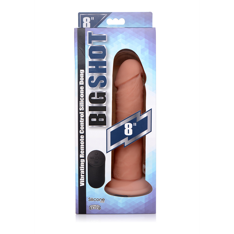 Vibrating Silicone Dildo with Remote Control - 8 / 20,5 cm