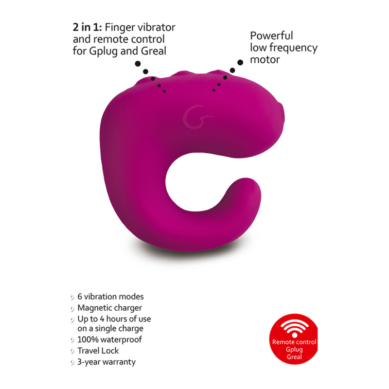 G-Ring XL Finger Vibrator - framboise douce