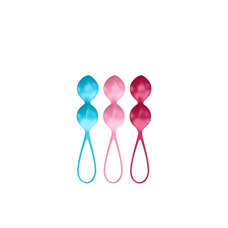 V Balls - Kegel Balls - 3 Pieces - Turquoise/Red/Pink