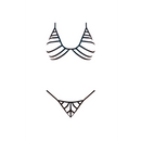 Ensemble Soutien-gorge et G-string avec Bretelles - S/M - Noir