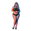 Ensemble Halter Bandeaux et Panty - 2X - Noir