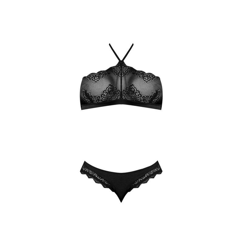 Halter Bandeaux and Panty Set - L/XL - Black