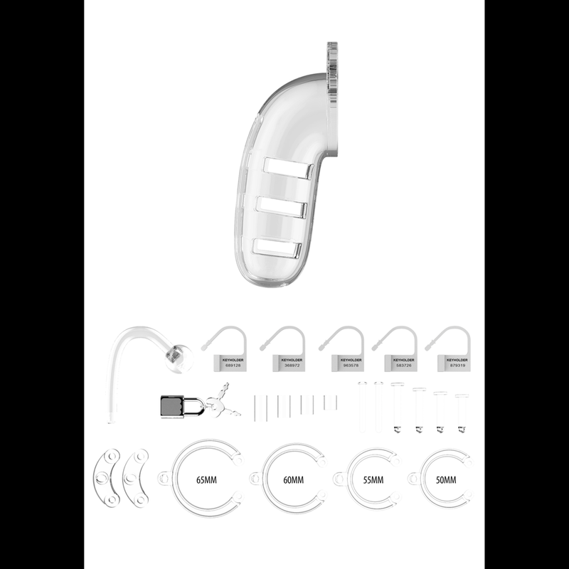 Model 12 Chastity Cock Cage with Plug - 5.5 / 14 cm