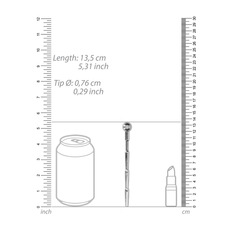 Long Hollow Penis Plug - 0.3 / 8 mm