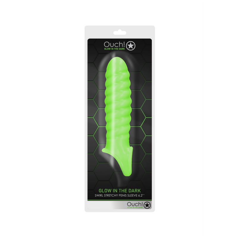 Swirl Stretchable Penis Sheath - Glow in the Dark