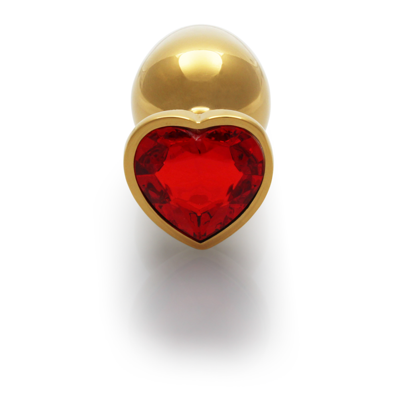 Plug anal en forme de cur - Grand - Or/Rouge rubis Plug anal en forme de cur - Grand - Or/Rouge rubis