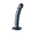 Dildo en silicone avec perles pour le point G - 5'' / 13 cm - Gunmetal
