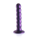 Dildo en silicone G-spot à perles - 5'' / 13 cm - Violet métallique