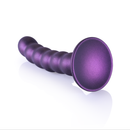 Dildo en silicone G-spot à perles - 5'' / 13 cm - Violet métallique