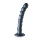 Dildo en silicone G-spot à perles - 6,5'' / 16,5 cm - Gunmetal