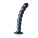 Dildo en silicone pour G-Spot avec perles - 8'' / 20,5 cm - Gunmetal