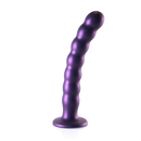 Dildo en silicone G-Spot perlé - 8'' / 20,5 cm - Violet métallisé