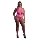 Corps avec décolleté grec - Grande taille - Rose néon