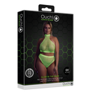 Col roulé et jupe taille haute - Grande taille - Vert fluo