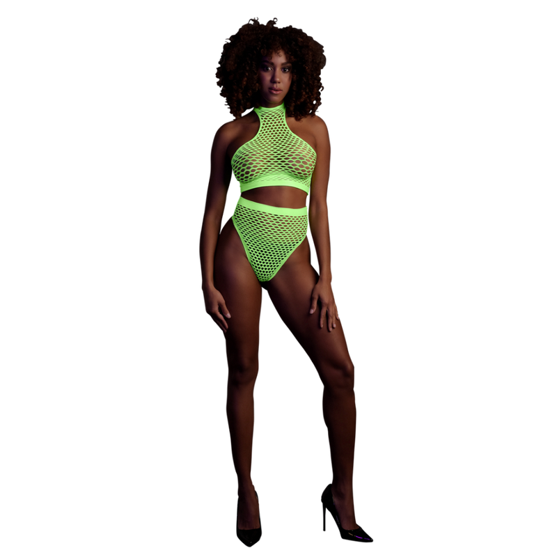 Turtle Neck and High Waist Slip - One Size - Neon Green