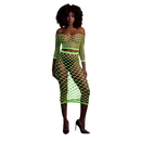 Crop Top à Manches Longues et Jupe Longue - Taille Unique - Vert Néon