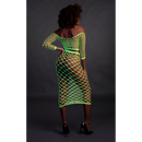 Crop Top à Manches Longues et Jupe Longue - Taille Unique - Vert Néon