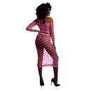 Top court à manches longues et jupe longue - Taille unique - Rose néon