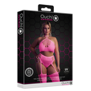 Ensemble deux pièces avec crop top et bas - Grande taille - Rose fluo