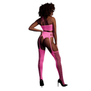 Ensemble Deux Pièces avec Crop Top et Bas - Taille Unique - Rose Néon