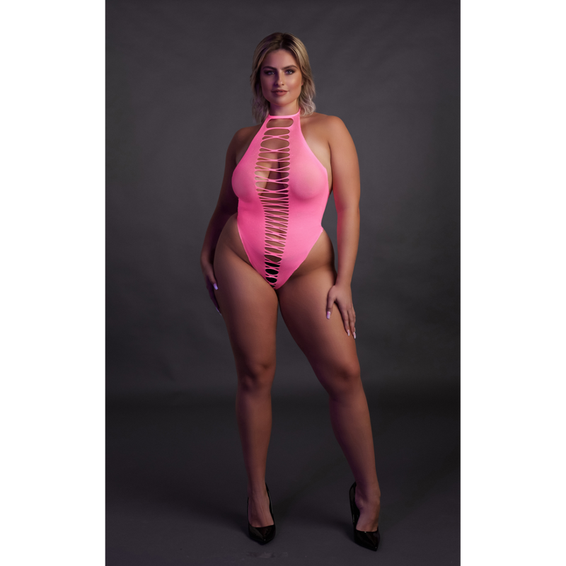 High-Cut Body - Plus Size - Neon Pink