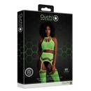 Ensemble Deux Pièces avec Crop Top et Bas - Taille Unique - Vert Néon