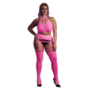 Ensemble deux pièces avec top court et bas - Grande taille - Rose fluo