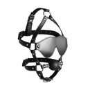 Harnais de tête masqué avec boule en silicone solide - Noir