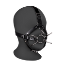 Harnais de tête avec spider gag et crochets de nez - Noir
