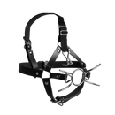 Harnais de tête avec spider gag et crochets de nez - Noir