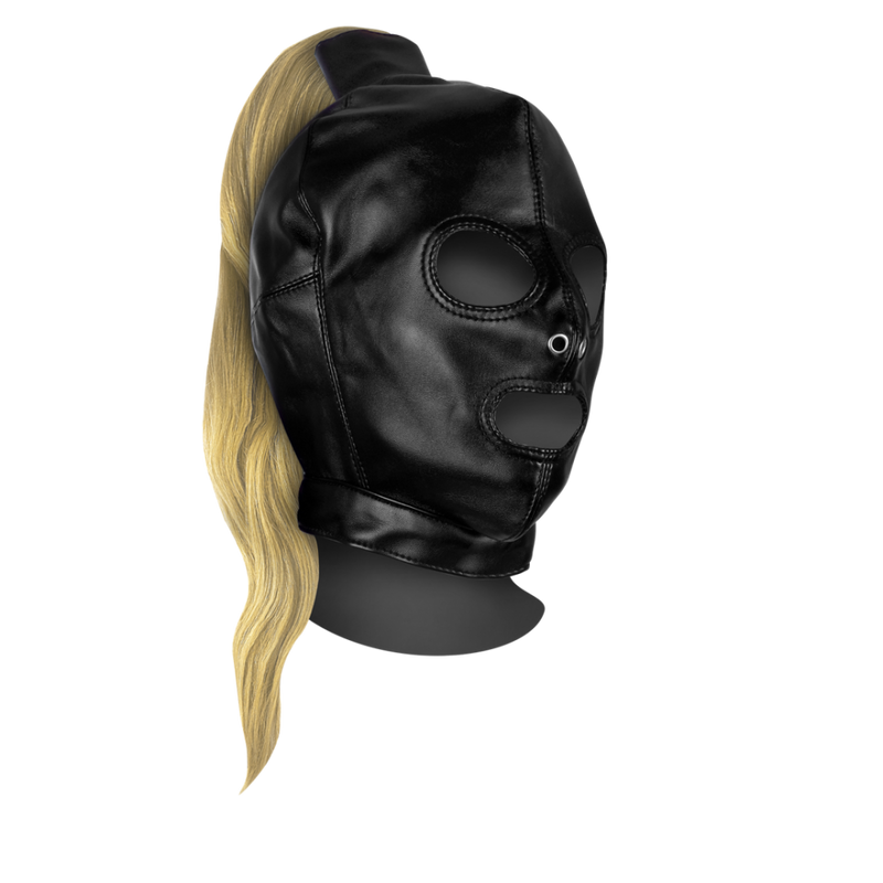 Mask with Blonde Ponytail - Black