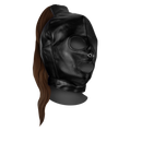 Masque avec queue de cheval brune - noir