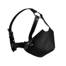 Harnais de tête avec couverture buccale et boule en silicone respirante - Noir
