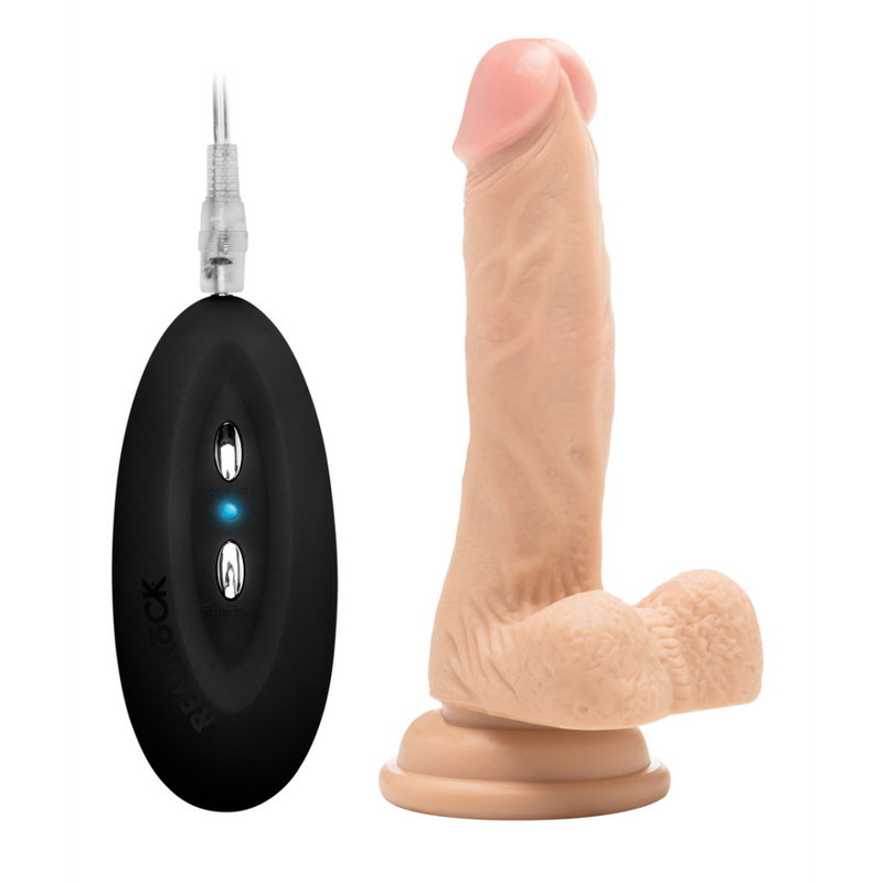 Vibrating Realistic Cock with Scrotum - 7 / 18 cm