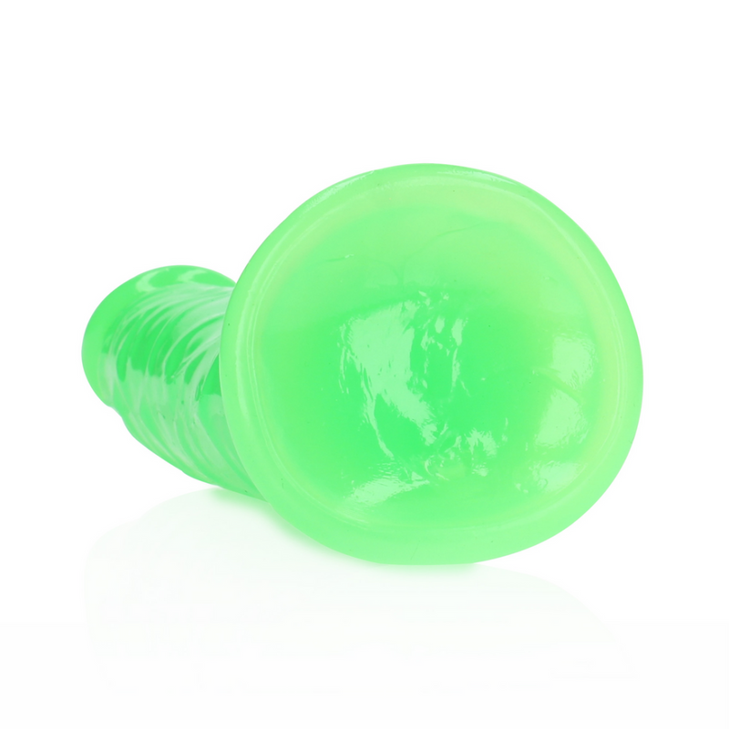 Slim Realistic Dildo with Suction Cup - Glow in the Dark - 7'' / 18 cm