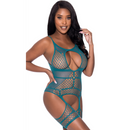 Halter Merrywidow avec jambières - Taille unique - Teal